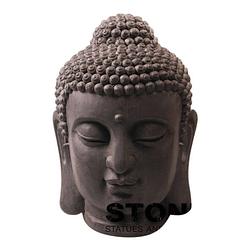 Foto van Boeddha hoofd m 42 cm zwart fiberclay