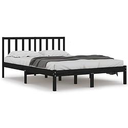 Foto van The living store bedframe - zwarte 180x200 cm - massief grenenhout