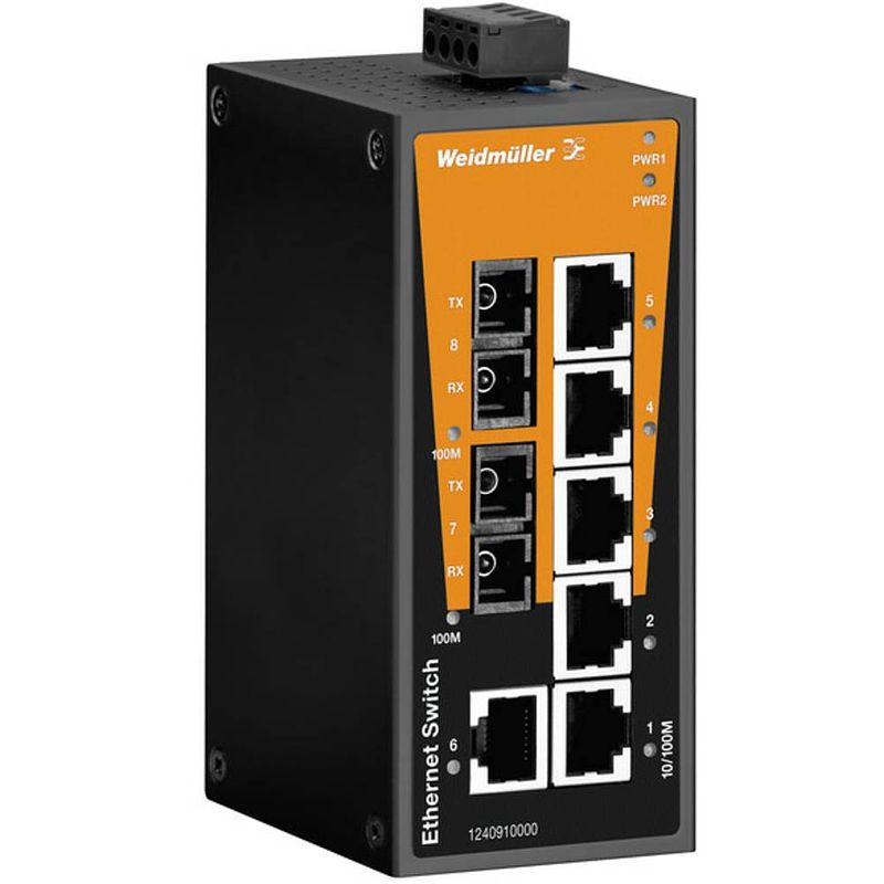 Foto van Weidmüller ie-sw-bl08t-6tx-2scs industrial ethernet switch 10 / 100 mbit/s