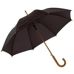 Foto van Zwarte paraplu met houten handvat 103 cm - paraplu's