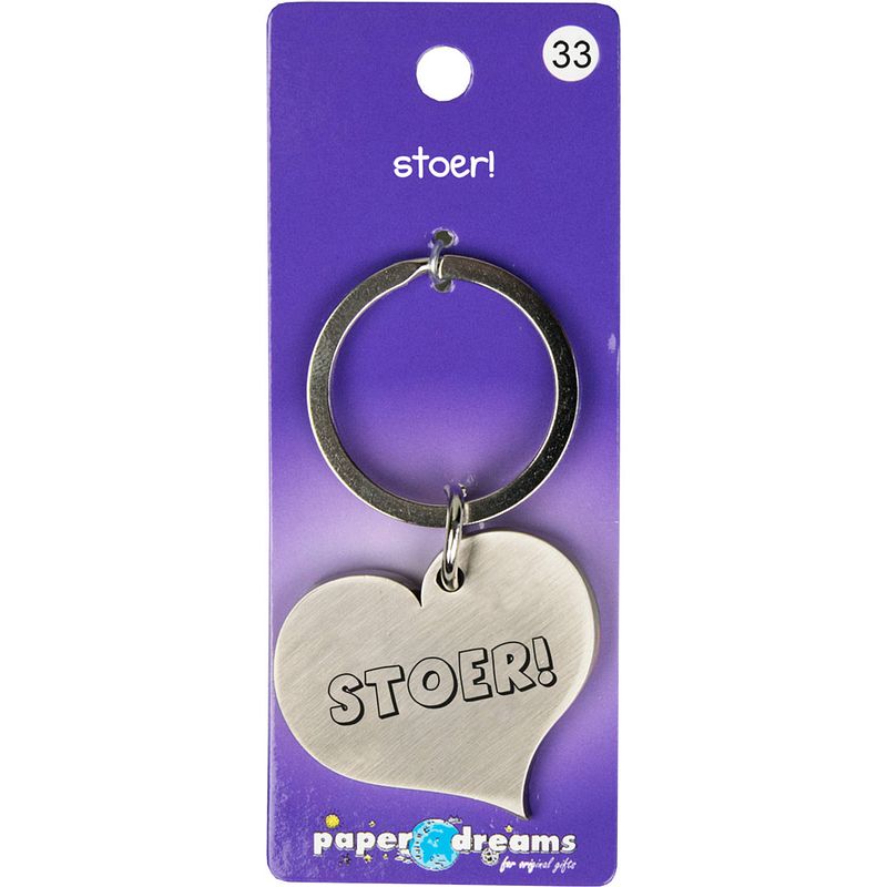 Foto van Paper dreams sleutelhanger stoer junior 10 x 4 cm ijzer zilver