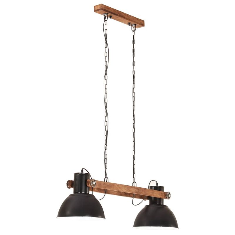 Foto van The living store hanglamp industriële stijl - 109 cm - ijzer - mangohout