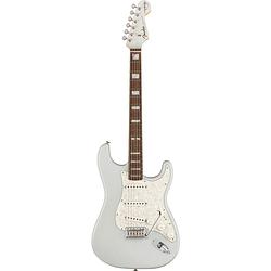 Foto van Fender kenny wayne shepherd stratocaster transparent sonic blue rw elektrische signature gitaar met koffer