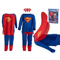 Foto van Superman kostuum voor kinderen maat s 95 - 110cm - verkleedkleding - carnavalskleding