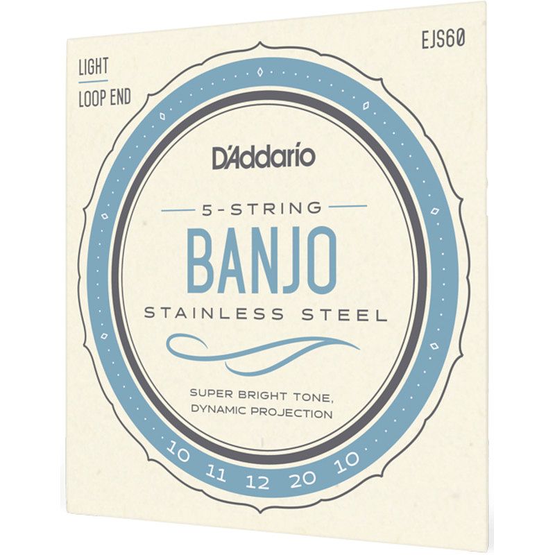 Foto van D'saddario ejs60 stainless steel light 10-20 snaren voor vijfsnarige banjo