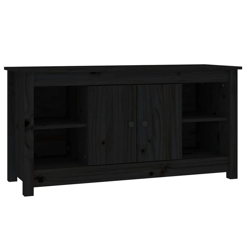 Foto van The living store tv-kast grenenhout - 103 x 36.5 x 52 cm - zwart