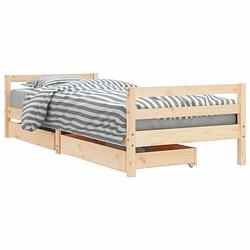 Foto van Vidaxl kinderbedframe met lades 90x200 cm massief grenenhout