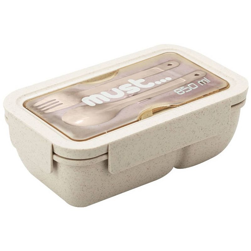 Foto van Diakakis lunchset must unisex 19 x 12 cm beige 850 ml 3-delig