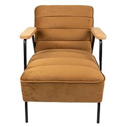 Foto van Clayre & eef fauteuil met armleuning 60x69x78 cm bruin textiel relax stoel fauteil stoel bruin relax stoel fauteil