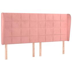 Foto van Vidaxl hoofdbord met randen 163x23x118/128 cm fluweel roze