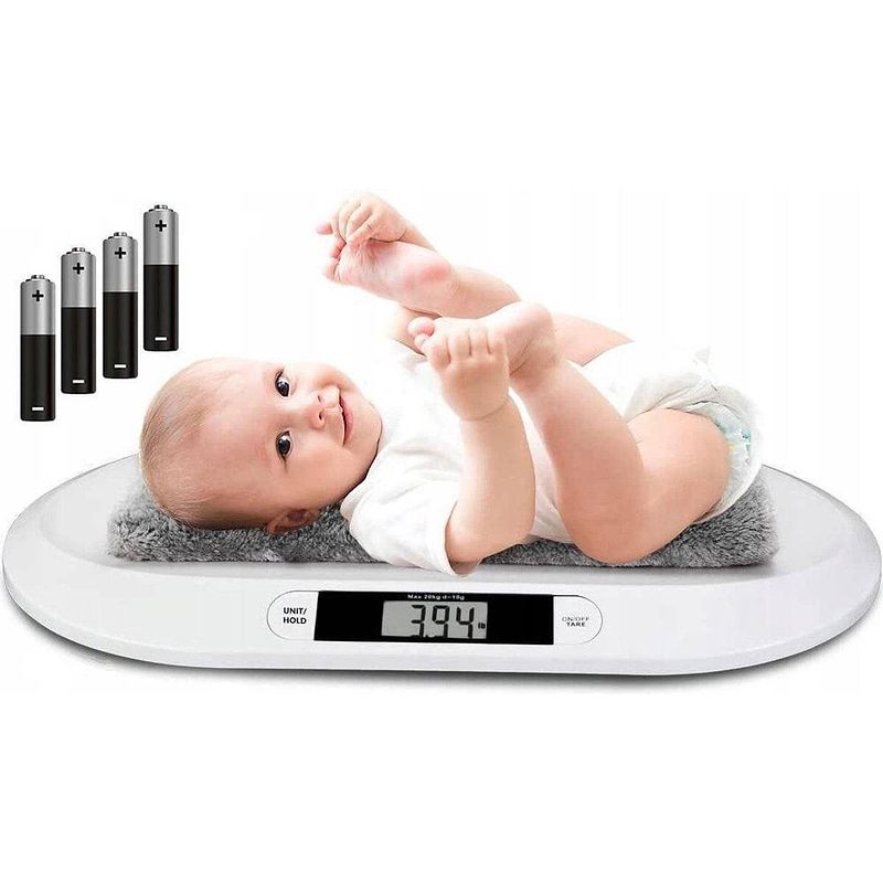 Foto van Babyweegschaal - estoza baby - digitale weegschaal - baby en peuter - dierenweegschaal - tot 20kg - wit