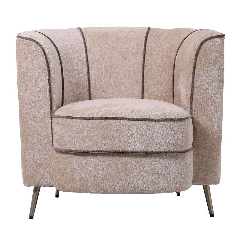 Foto van Ptmd john beige fauteuil aphrodite 3 beige mocco stripe