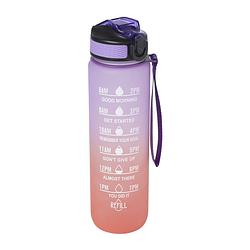 Foto van Motivatie waterfles - paars/roze - 1 liter