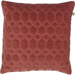 Foto van Dutch decor bora - kussenhoes mahonie 45x45 cm - bruin - rood