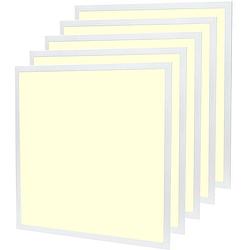 Foto van Led paneel 60x60 5 pack - aigi limno slim - warm wit 3000k - 32w - smart led - slimme led - dimbaar - inbouw vierkant -