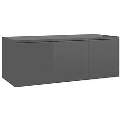 Foto van The living store klassieke tv-kast - 80 x 34 x 30 cm - hoogglans grijs met 3 lades