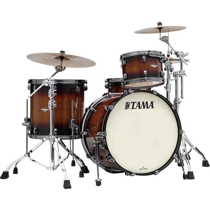 Foto van Tama me32czus-vtbv starclassic maple tobacco sunburst movingui 3d. shellset smoked black nickel