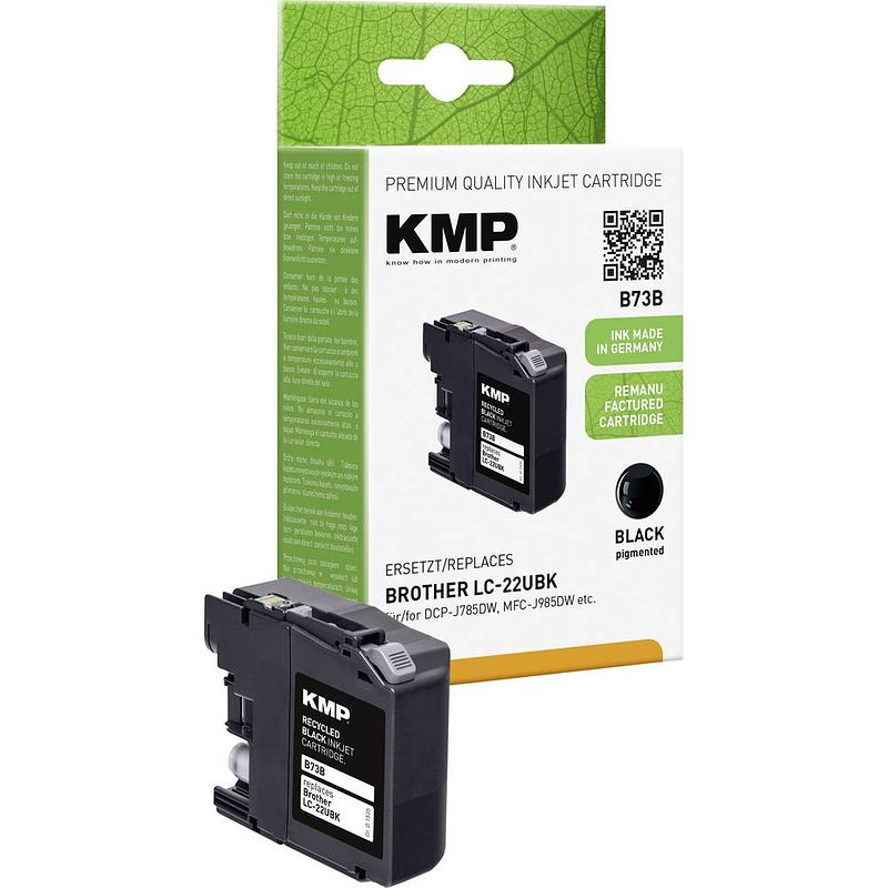 Foto van Kmp inkt vervangt brother lc-22ubk compatibel zwart b73b 1535,4001