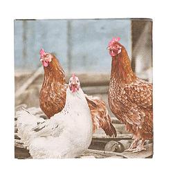 Foto van Esschert design servetten kippen 16,5 x 16,5 cm papier 20 stuks