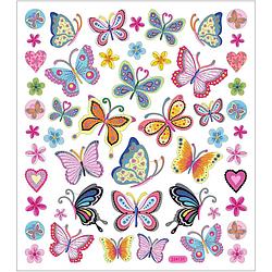 Foto van Packlinq stickers. bloemen en vlinders. 15x16.5 cm. 1 vel
