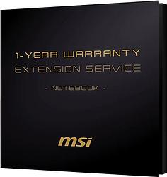 Foto van Msi 1 year warranty extension service for notebooks