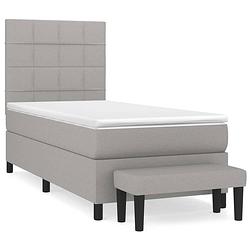 Foto van The living store boxspringbed - comfort - bed - afmeting- 193 x 90 x 118/128 cm - ken- duurzaam materiaal - praktisch