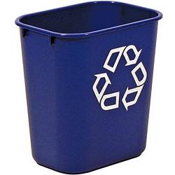 Foto van Rubbermaid recylagebak, zonder zijbakjes, 26,6 liter, blauw