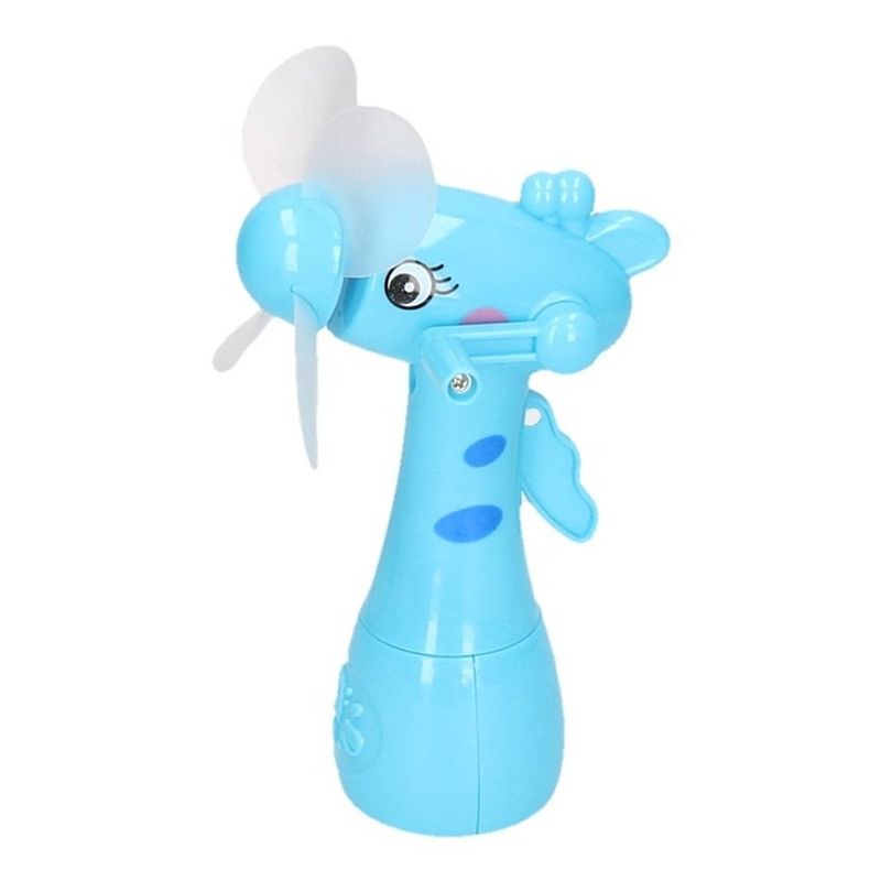 Foto van Blauwe waterspray ventilator giraffe 15 cm voor kinderen - ventilatoren