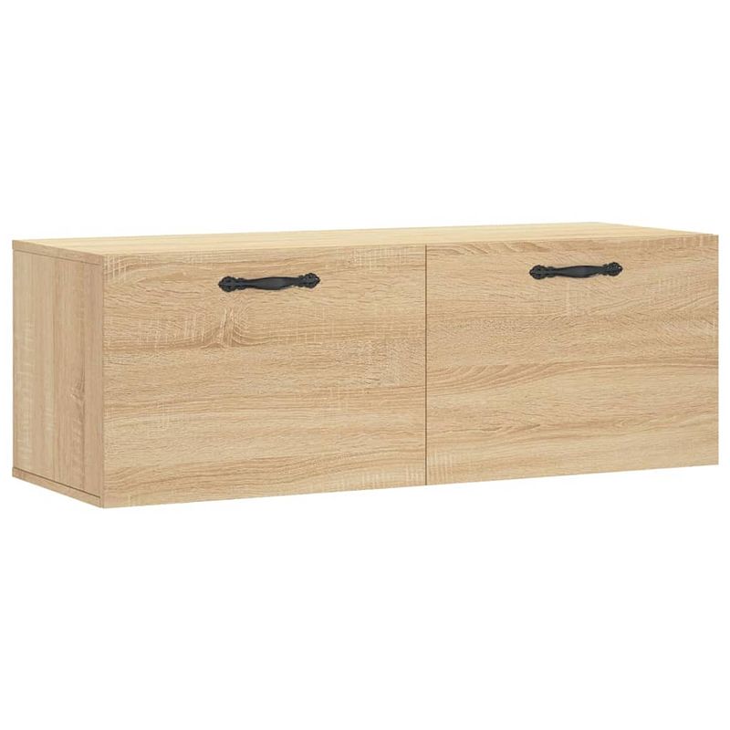 Foto van The living store wandkast sonoma eiken - zwevende decoratieve opbergkast - 60 x 36.5 x 35 cm