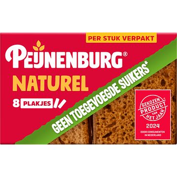 Foto van Peijnenburg ontbijtkoek naturel geen suiker per stuk verpakt 8 x 28g bij jumbo