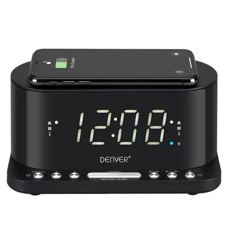 Foto van Premium crq-110 wekkerradio met qi charger - zwart