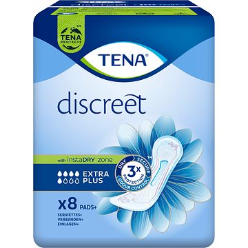 Foto van Tena discreet extra plus verbanden 8 stuks bij jumbo