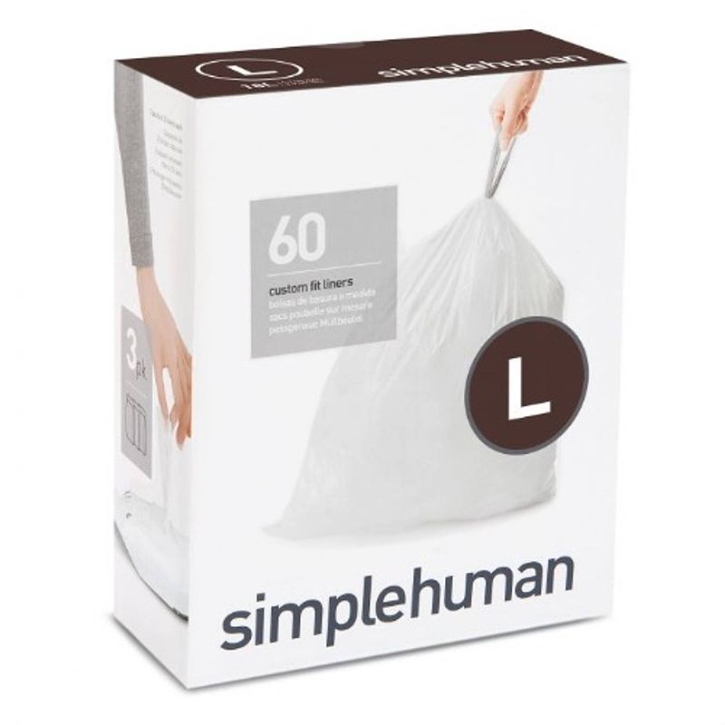 Foto van Simplehuman - afvalzak, code l, 18 l, pak van 3x20 stuks - simplehuman