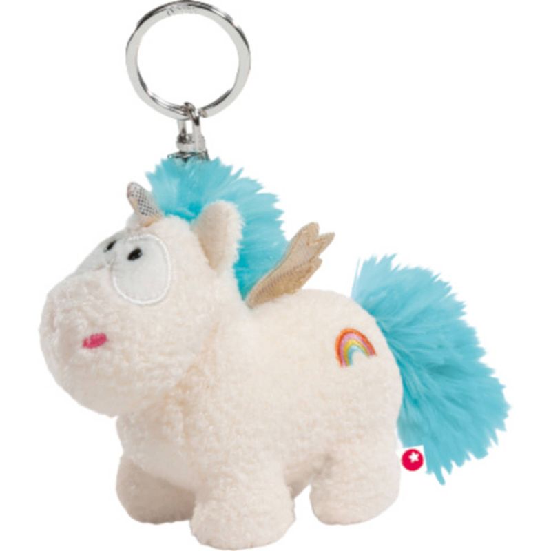 Foto van Nici sleutelhanger unicorn rainbow flair junior 10 cm pluche wit