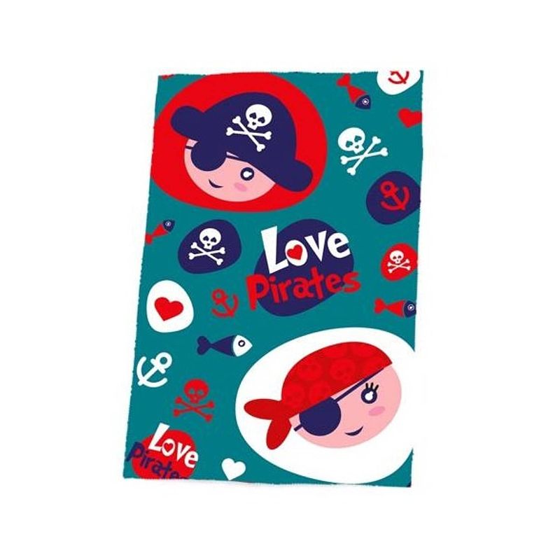 Foto van Kids licensing fleecedeken love pirates junior 150 x 100 cm blauw