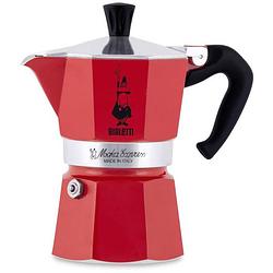 Foto van Bialetti moka express 3 cup espressomachine rood