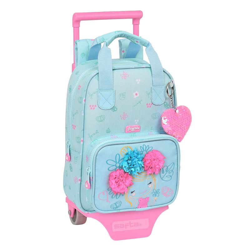 Foto van Schoolrugzak met wielen glow lab cute doll licht blauw (20 x 28 x 8 cm)