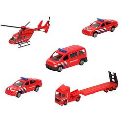 Foto van Brandweer wagens uitgebreide speelgoed set 5-delig die-cast - speelgoed auto's