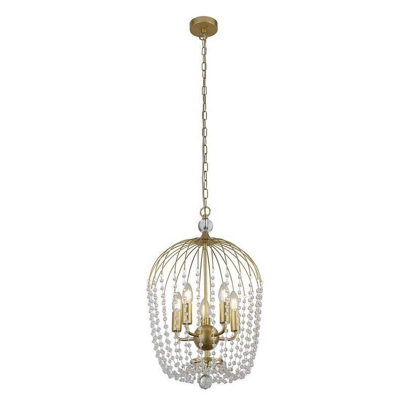 Foto van Moderne hanglamp - bussandri exclusive - metaal - modern - e14 - l: 36cm - voor binnen - woonkamer - eetkamer - goud