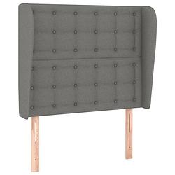 Foto van The living store hoofdeind - trendy - bedombouw - 103 x 23 x 118/128 cm - donkergrijs