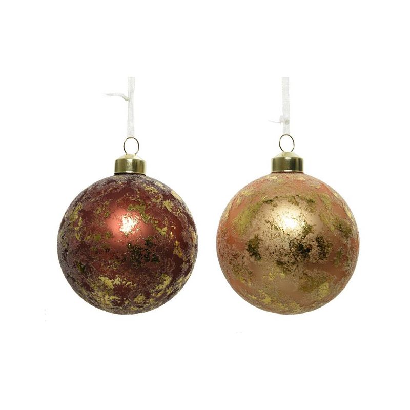 Foto van Kerstbal glas a2 light gold/dark brown decoris