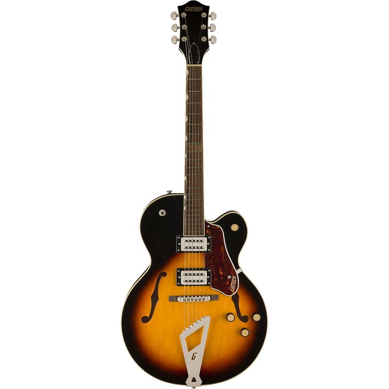 Foto van Gretsch g2420 streamliner hollow body aged brooklyn burst il semi-akoestische gitaar