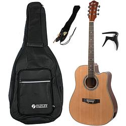 Foto van Fazley fe118cn elektrisch akoestische westerngitaar + gigbag + strap + capo