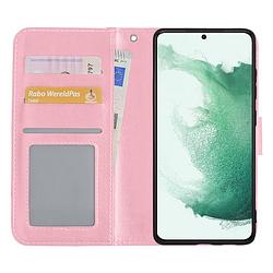 Foto van Basey samsung galaxy s22+ hoesje book case kunstleer cover hoes - lichtroze