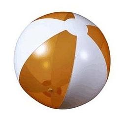 Foto van 3x opblaasbare strandbal oranje - strandballen
