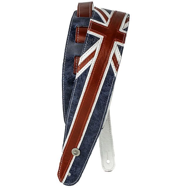 Foto van D'saddario 25prl03 leren gitaarband union jack