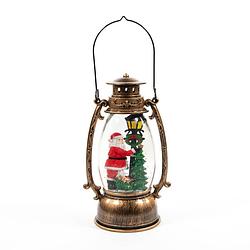 Foto van Anna'ss collection - lantern with santa in glitter lighted water led warm wh