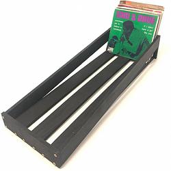 Foto van Lp vinyl platen houten opberg krat voor opbergen 7 inch singles - 75 tot 100 stuks - zwart