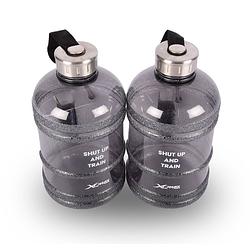 Foto van Drinkfles bpa-vrij waterfles set 1.9 liter zwart met handige clipsluiting