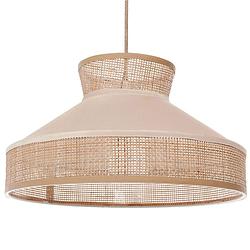 Foto van Beliani batali - hanglamp-beige-rotan, fluweel